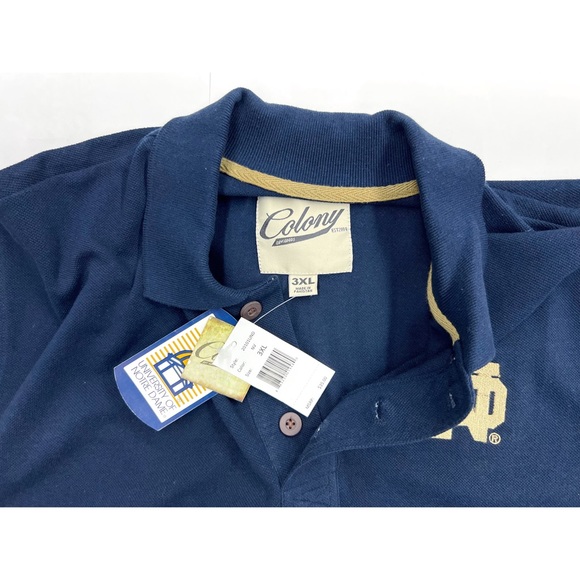 Colony Men's Notre Dame Pique Polo Short Sleeve Collared Shirt - Picture 11 of 14